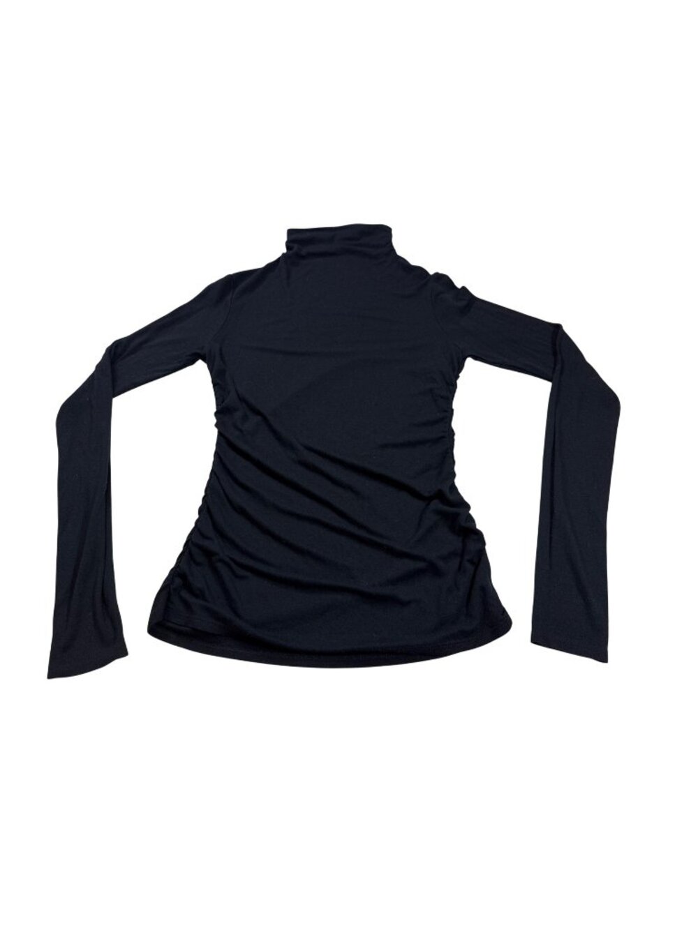 Rebecca Taylor Black Modal Long Sleeve Turtleneck S Slim Fit (D1125)
